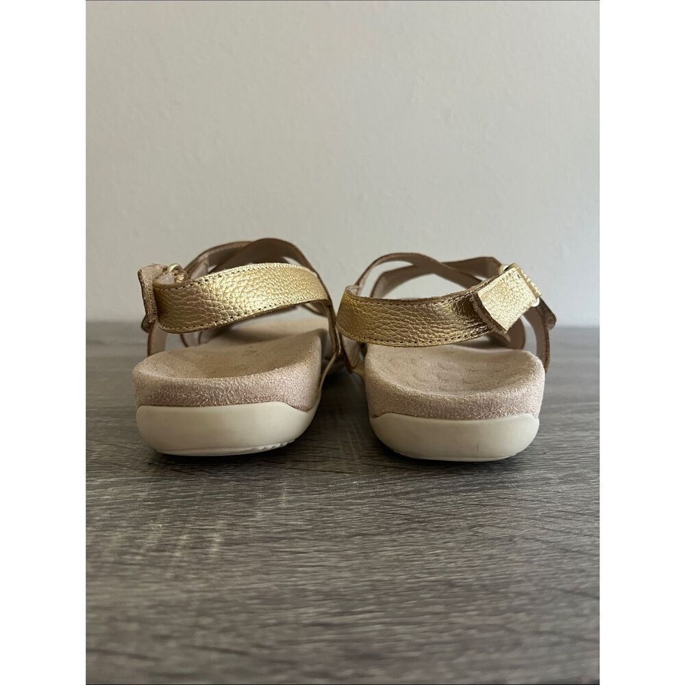 Vionic Rays Gold Metallic Comfort Sandals Adjustable 7 - Picture 3 of 6